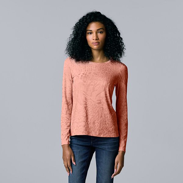 Women's Simply Vera Vera Wang Textured Crewneck Tee