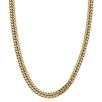 Men's LYNX Stainless Steel 9 mm Gourmet Chain Necklace