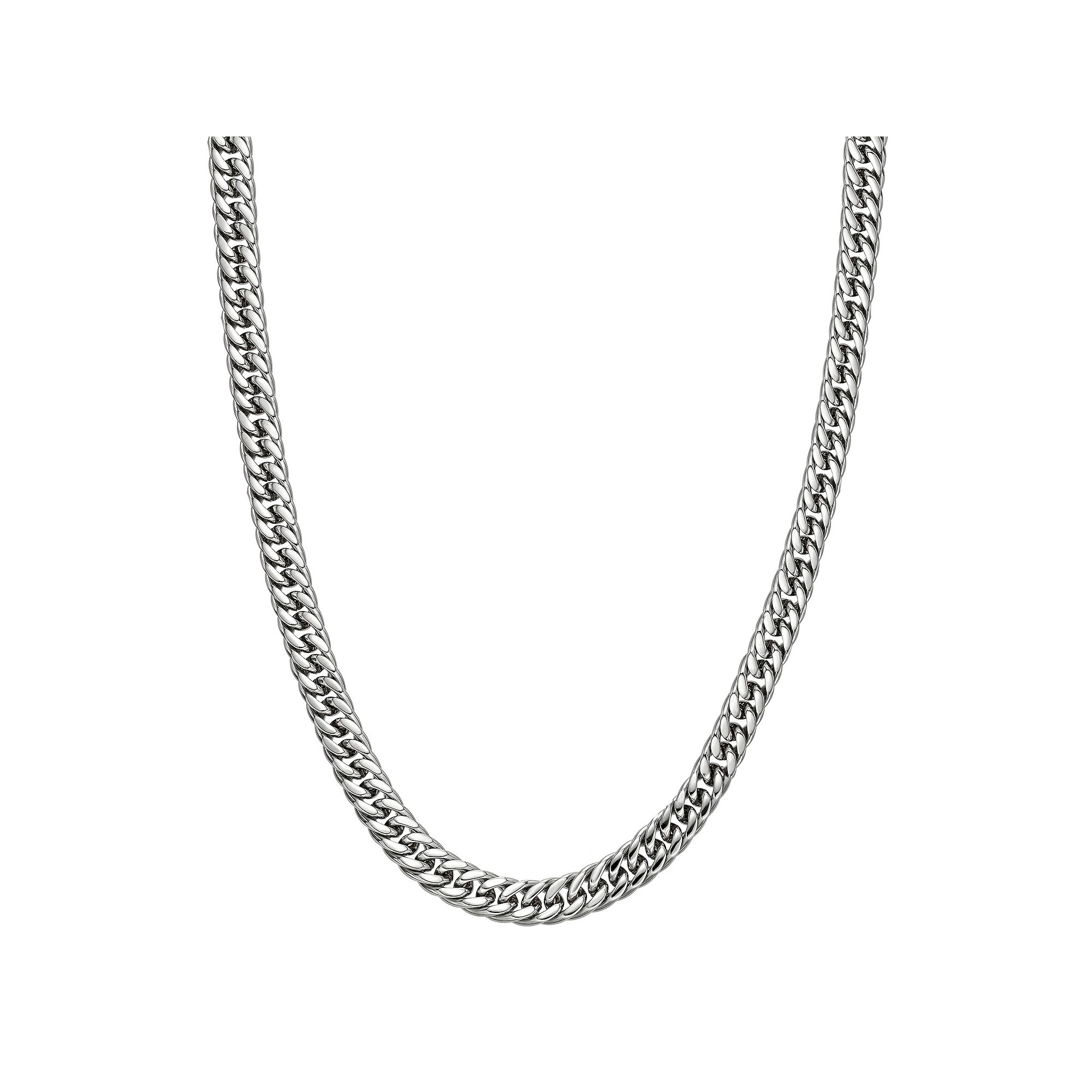 Mens LYNX Stainless Steel 9 mm Gourmet Chain Necklace, Size: 22