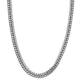 Men's LYNX Stainless Steel 9 mm Gourmet Chain Necklace