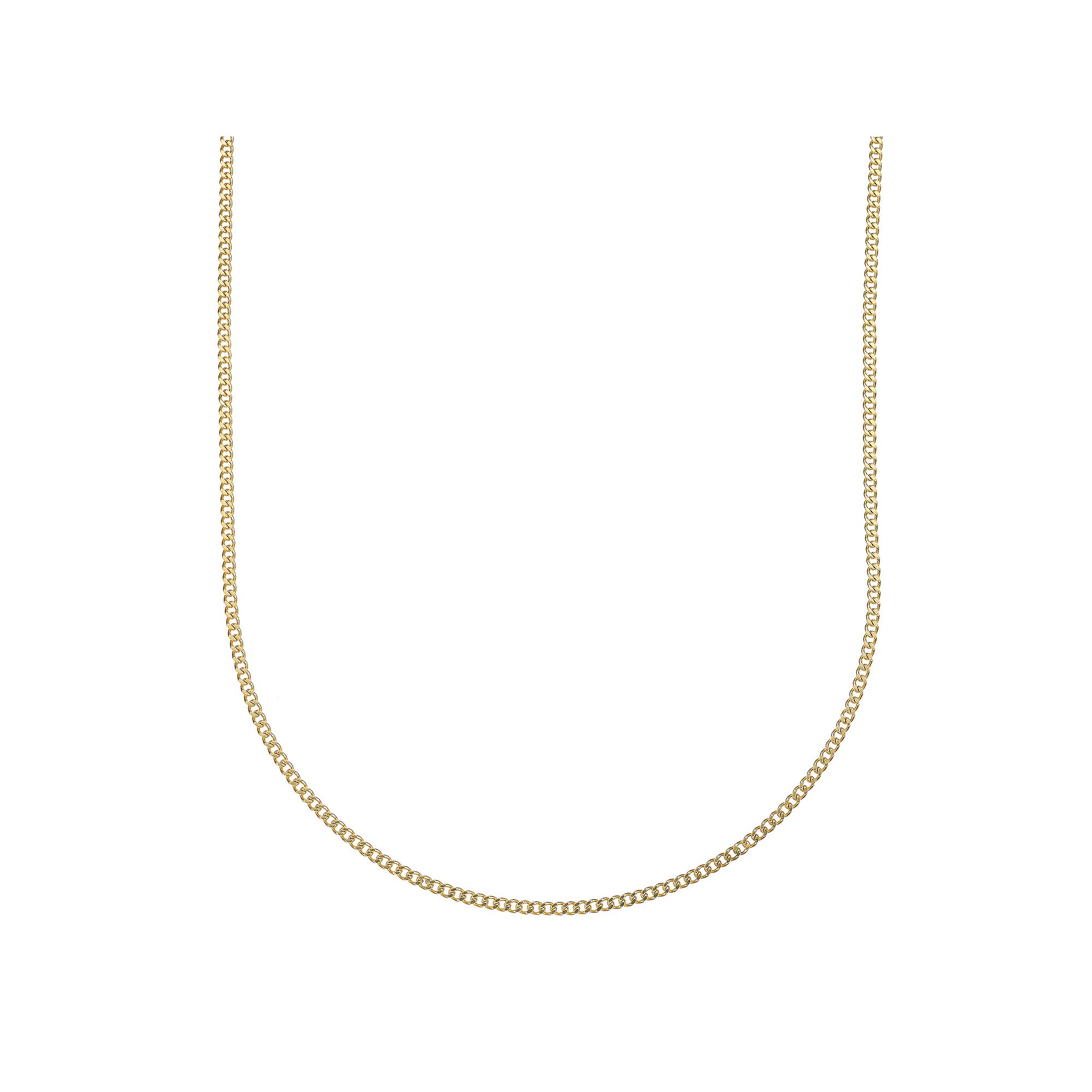 Mens LYNX Stainless Steel 2 mm Curb Chain Necklace, Size: 24, Gold Tone