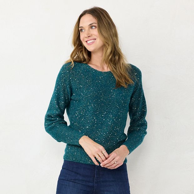 Women's LC Lauren Conrad Sparkle Crewneck Sweater