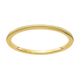 Stacks & Stones 10k Gold 1.2 mm Bead Textured Stackable Band