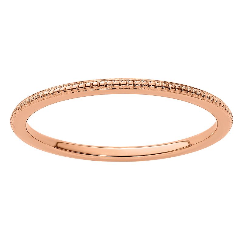 Stacks & Stones 10k Gold 1.2 mm Bead Textured Stackable Band, Women's, 
