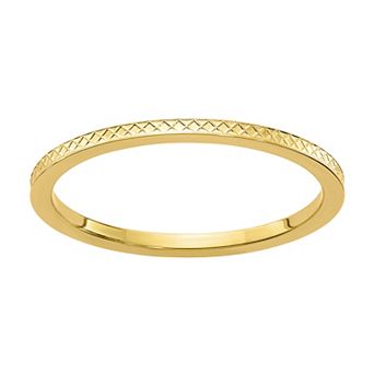 Stacks & Stones 10k Gold 1.2 mm Crisscross Pattern Stackable Band