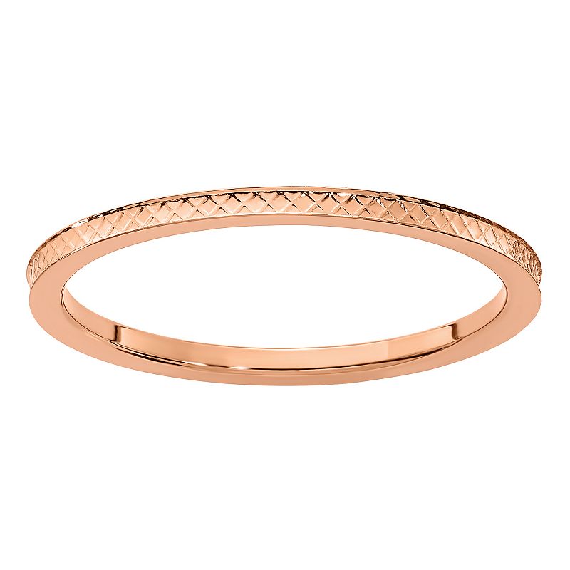 Stacks & Stones 10k Gold 1.2 mm Crisscross Pattern Stackable Band, Women's, 
