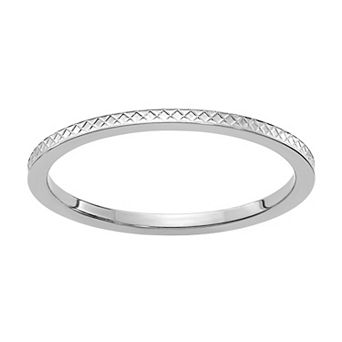 Stacks & Stones 10k Gold 1.2 mm Crisscross Pattern Stackable Band