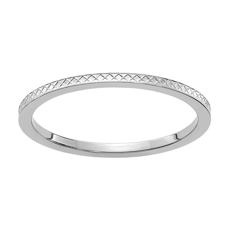 Stacks & Stones 10k Gold 1.2 mm Crisscross Pattern Stackable Band, Women's, 