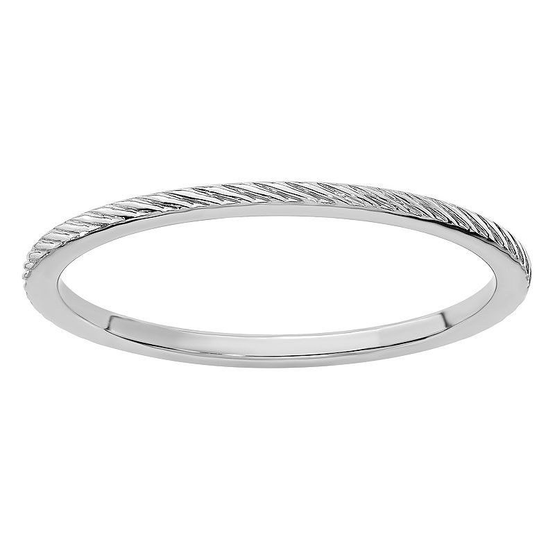Stacks & Stones 10k Gold 1.2 mm Twisted Wire Pattern Stackable Band, Women's, 