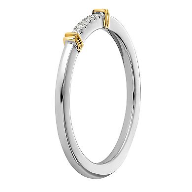Stacks & Stones 14k Gold & 18k White Gold Two-Tone 1/10 Carat T.W. Diamond Stackable Ring