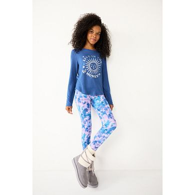 Girls 4-16 SO® Fleece-Lined High Rise Leggings