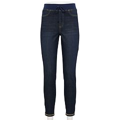 No Boundaries Juniors' Mid Rise Pull-On Jeggings with Rib