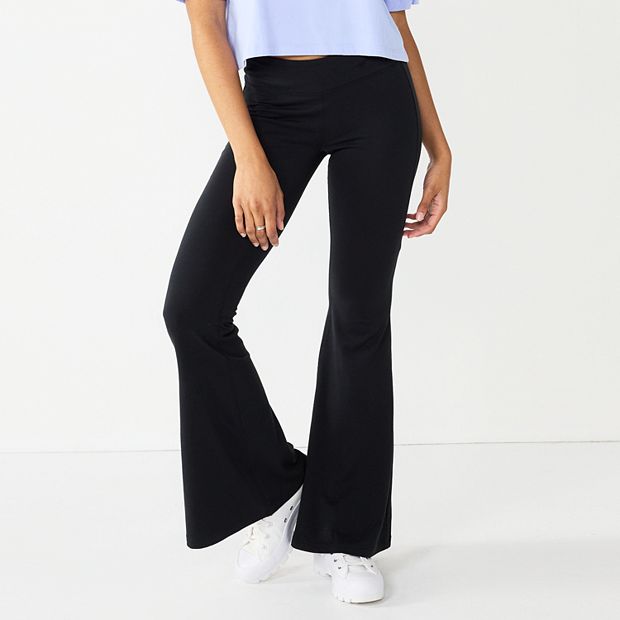 Buy Juniors Ribbed Flared Leggings with Elasticated Waistband