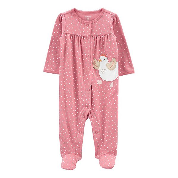Baby Girl Carter's Chicken Polka Dot Snap Sleep & Play