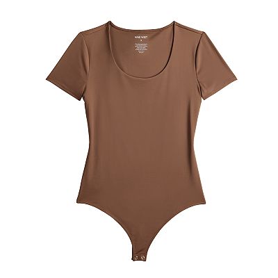 WEWOREWHAT Scoopneck Bodysuit in Tan shops Medium