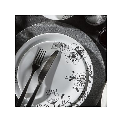 Corelle Floral Noir 12-pc. Dinnerware Set