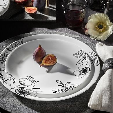 Corelle Floral Noir 12-pc. Dinnerware Set