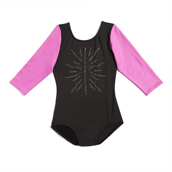 Girls 412 Jacques Moret Gymnastics Sweet Flowers 3/4Sleeves Leotard