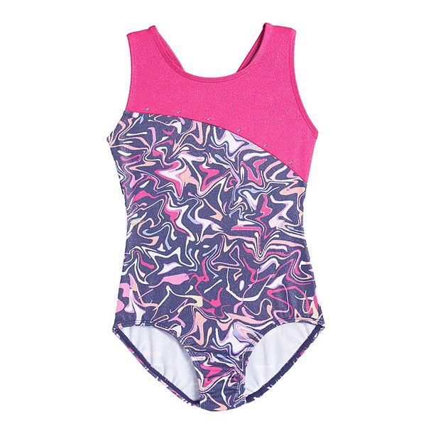 Girls 412 Jacques Moret Gymnastics Swirl Leotard