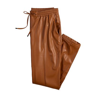 Women s Nine West Mid Rise Pull On Faux Leather Pants