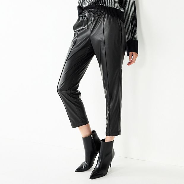 Kohl's faux leather pants best sale