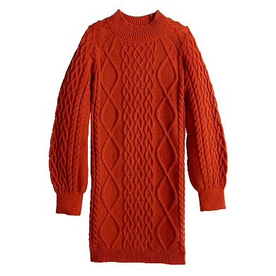 Juniors' Almost Famous Ribbed Mockneck Mini Sweater Dress