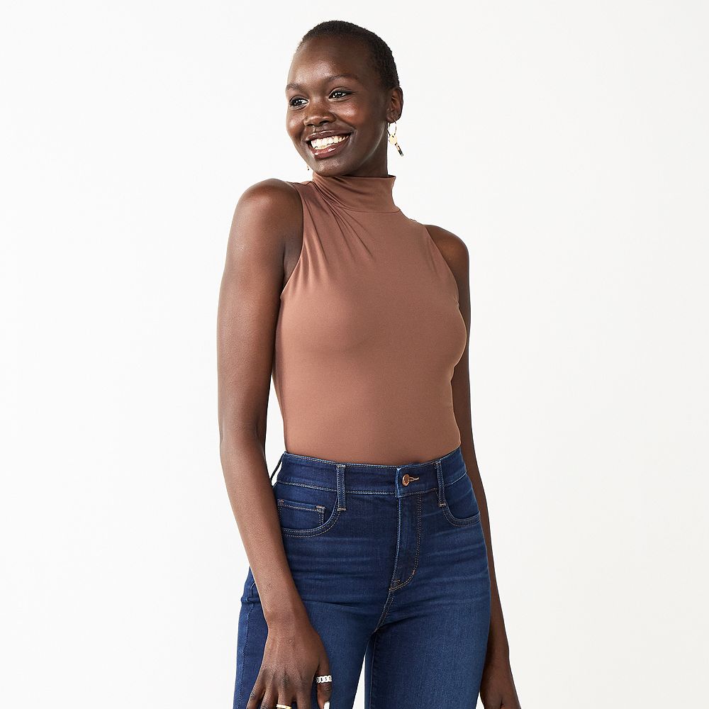 Women's Nine West Sculpt Mockneck Bodysuit