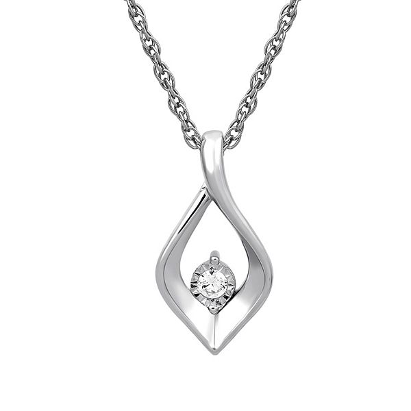 Made For You Sterling Silver Lab Grown Diamond Accent Pendant Necklace