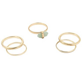 LC Lauren Conrad Quartz 5 pc Rings Set