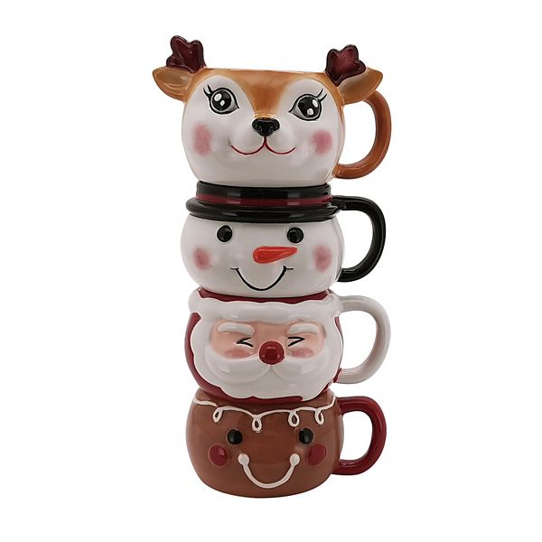 Homelife Set of 2 Stacking Reindeer Mug