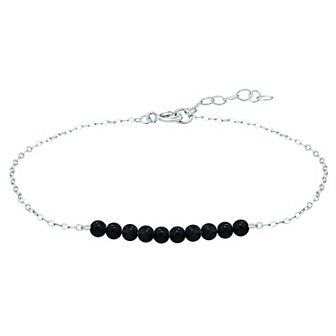 Aleure Precioso Sterling Silver Beaded Anklet