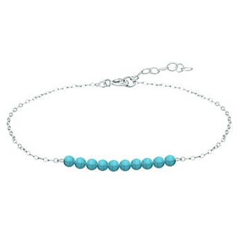 Aleure Precioso Sterling Silver Beaded Anklet