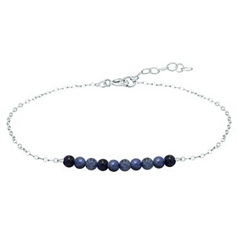 Aleure Precioso Sterling Silver Beaded Anklet