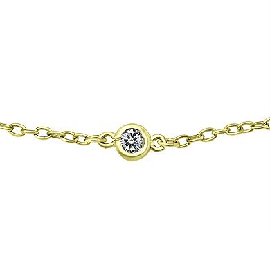 Aleure Precioso Sterling Silver Gemstone Station Anklet