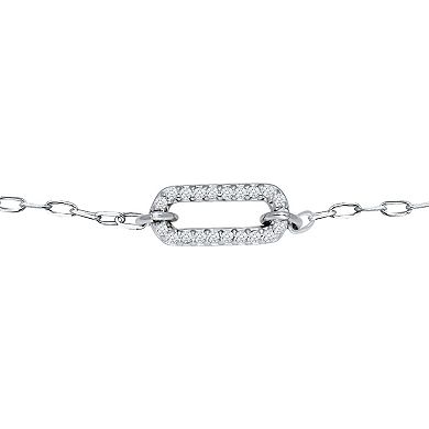 Aleure Precioso Sterling Silver Cubic Zirconia Link Anklet
