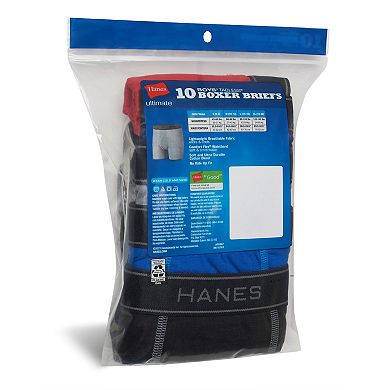 Hanes Ultimate Boys' 10-Pack Soft & Lightweight Boxer Brief Underwear