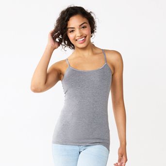 Juniors' SO® Satin Trim Cami with Shelf Bra