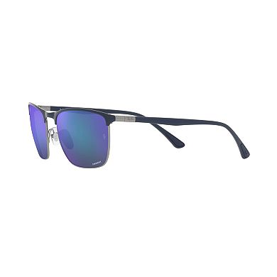 Men's Ray-Ban RB3686 57 mm Mirrored Clubmaster Sunglasses