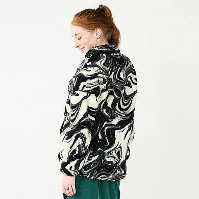 Juniors' SO® Quarter Zip Sherpa Jacket