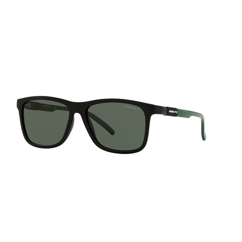 Mens Arnette Dude AN4276 56 mm Black & Green Wayfarer Sunglasses, Grey