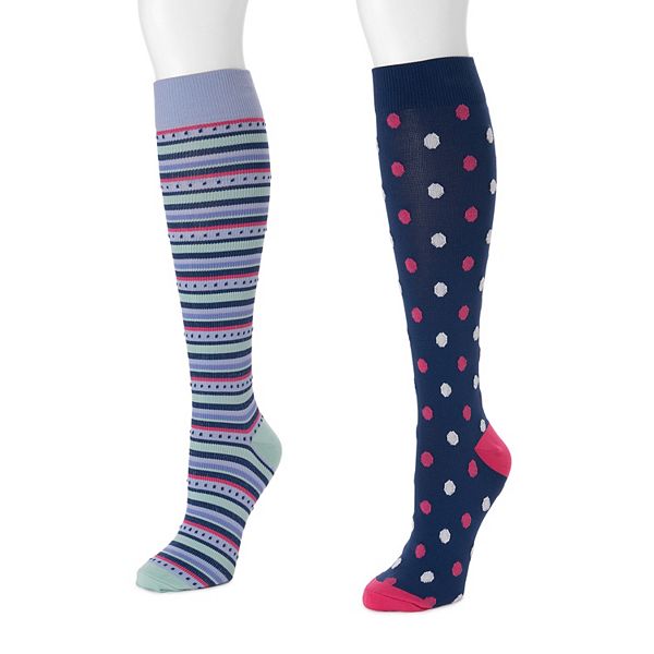 Women's MUK LUKS 2-pack Knee-High Compression Socks