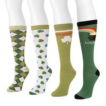Women's MUK LUKS 4-pack Novelty Knee-High Socks