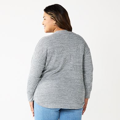 Plus Size Sonoma Goods For Life® Mockneck Waffle Top
