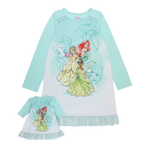 Disney Princess Girls 4-8 Nightgown & Doll Gown Set