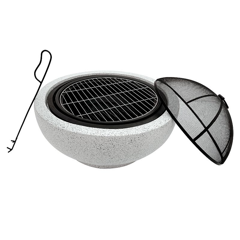 60908528 Outdoor Concrete Wood Burning Fire Pit, Grey sku 60908528