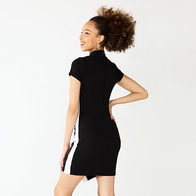 Juniors' Almost Famous Asymmetrical Colorblocked Bodycon Dress