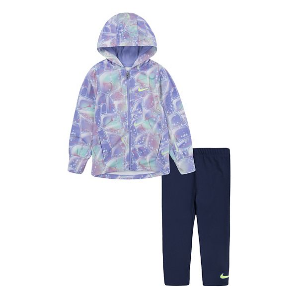 Baby Girl Nike Hooded ZipUp Jacket & DriFIT Leggings Set