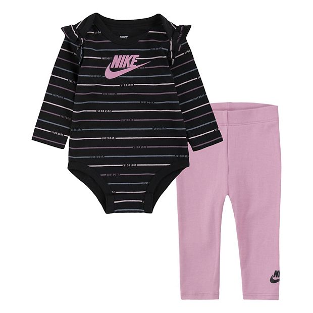 Baby Girls Nike Striped Bodysuit Leggings Set