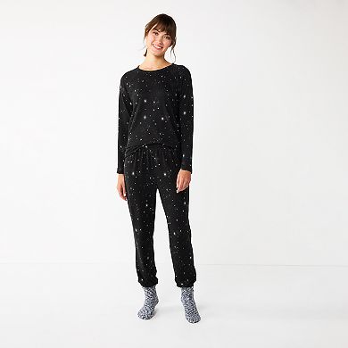 Women's Sonoma Goods For Life® Knit 3-pc. Pajama Top, Pajama Bottoms & Socks Sleep Set