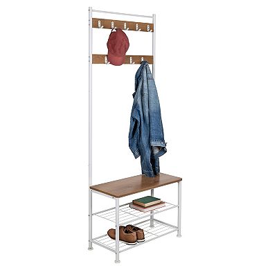 Honey-Can-Do Entryway Hall Tree with Bench & Shoe Storage
